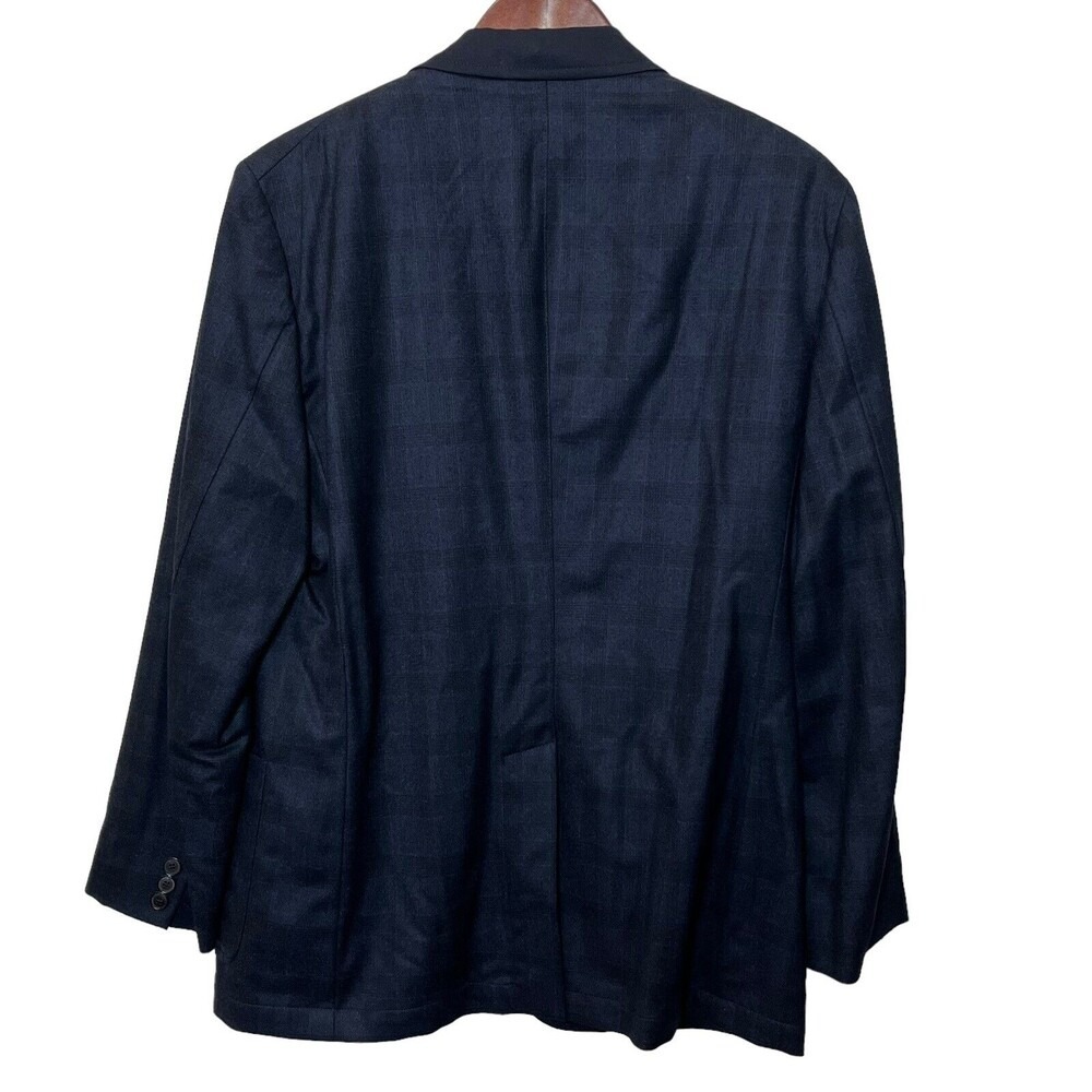 Salvatore Ferragamo Plaid Sport Coat Men's 40R EU50R Blue 2 Button Wool Blend - Picture 3 of 13